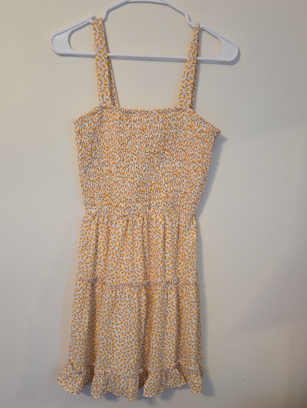 Sienna Sky White Dress with Yellow Floral Trim